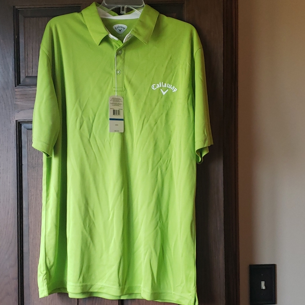 Callaway XL men's lime green polo NWT